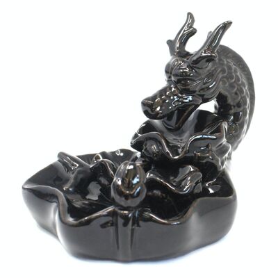 BackF-12A - Backflow Incense Burner - Large Dragon Pool - Sold in 1x unit/s per outer