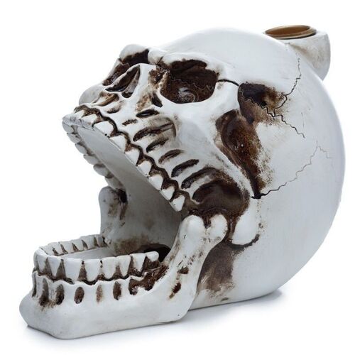 BackF-41 - Skull with Open Mouth Backflow Incense Burner - Sold in 3x unit/s per outer