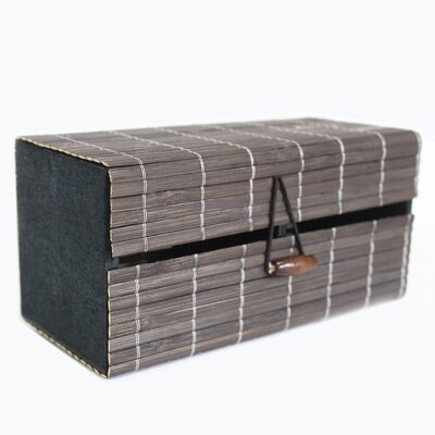 BamBox-02 - Doppia scatola di bambù a doghe - Venduto in unità 6x per esterno