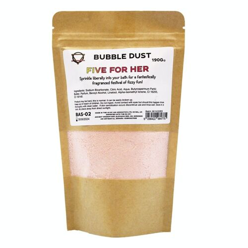 BAS-02 - Five for Her Bath Dust 190g - Sold in 5x unit/s per outer