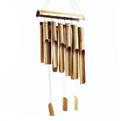 BBamC-16 – Windspiel aus Bambus – Natürliches Finish – 12 große Röhren – Verkauft in 1 Einheit/en pro Außenhülle