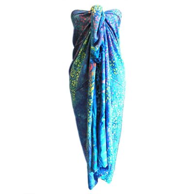 BBP-01 - Bali Block Print Sarongs - Pretty Petals (4 Assorted Colours) - Sold in 4x unit/s per outer