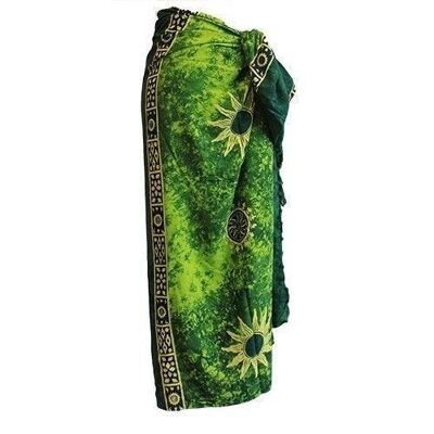 BCS-01 - Sarong celtici di Bali - Simboli del sole (4 colori assortiti) - Venduto in 4 unità per esterno