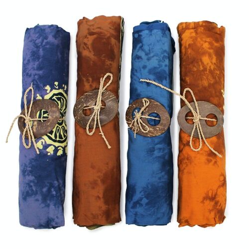 BCS-02 - Bali Celtic Sarongs - Lucky Coins (4 Assorted Colours) - Sold in 4x unit/s per outer
