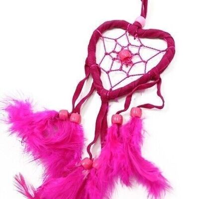 BDC-02 - Bali Dreamcatchers - Small Heart - Turq/Pink/Purp - Sold in 6x unit/s per outer