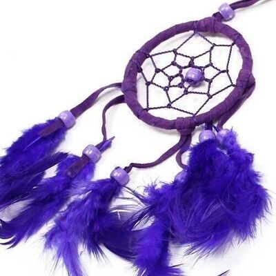 BDC-05 - Bali Dreamcatchers - Petit Rond - Turq/Rose/Purp - Vendu en 6x unité/s par extérieur