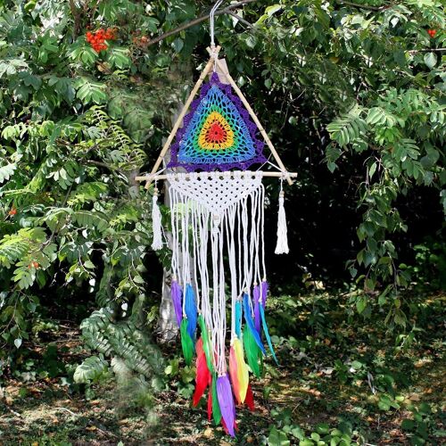 BDC-17 - Bali Dream Catchers - Med Multi Pyramid - Sold in 1x unit/s per outer