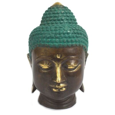 BFF-13 - Testa di Buddha in ottone classica grande - Venduto in 1x unità/i per esterno