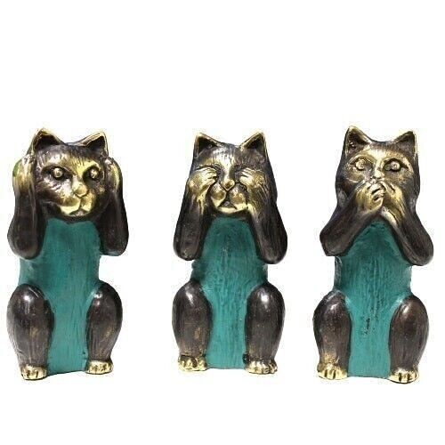BFF-20 - Set of 3 - See No, Hear No, Speak No Evil - Brass Cats - Sold in 1x unit/s per outer