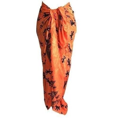 BGS-01 - Bali Gecko Sarongs - Orange - Sold in 5x unit/s per outer
