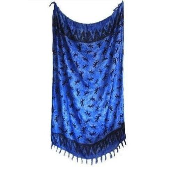 BGS-03 - Bali Gecko Sarongs - Bleu - Vendu en 5x unité/s par extérieur 2