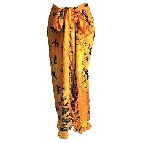 BGS-05 - Bali Gecko Sarongs - Yellow - Sold in 5x unit/s per outer
