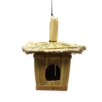 BirdB-02 – Kleine quadratische Vogelbox aus Seegras, 18 x 13 cm – Verkauft in 6 Einheiten pro Außenhülle