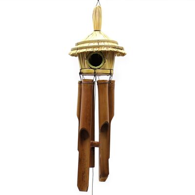 BirdB-03 - Round Seagrass Bird Box with Chimes 45x17cm - Sold in 6x unit/s per outer
