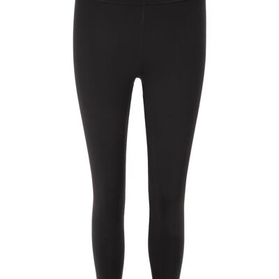 Midnight Frills pantalones de yoga 7/8 de pierna festoneados negros