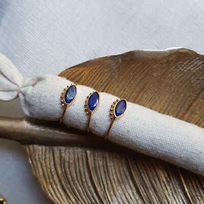 Bague réglable Lapis lazuli - Iris