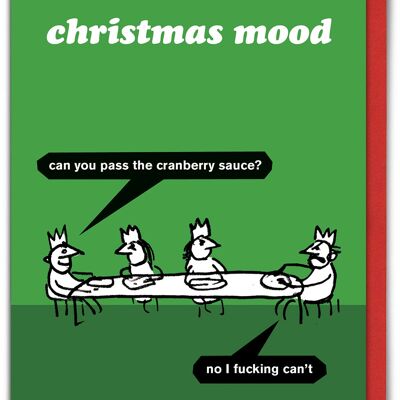 Pass The Cranberry Sauce - Funny Christmas Card