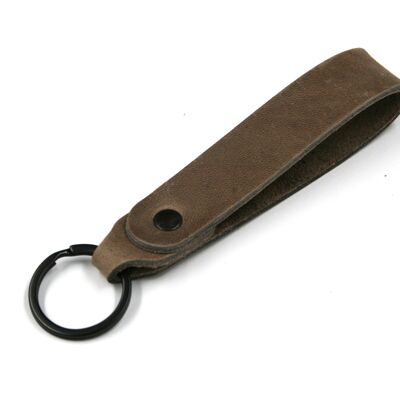 Keychain leather SIMPLE - MUD