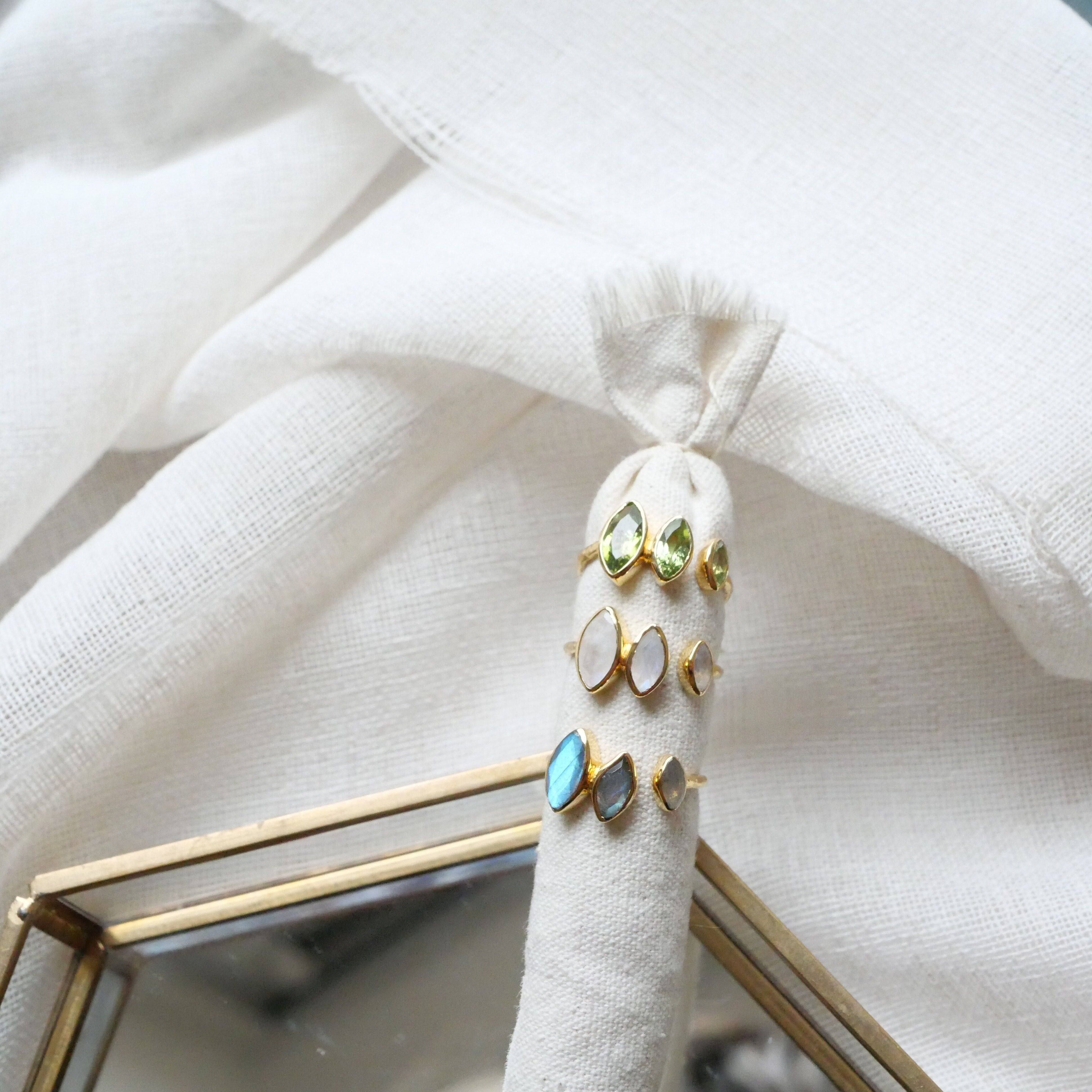 Adjustable stone ring of your choice - Dina