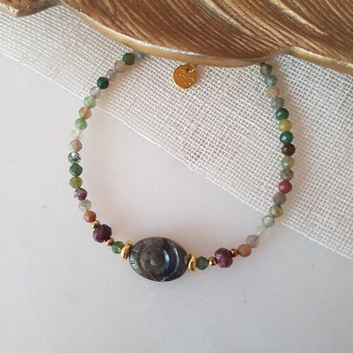 Bracelet Agate indienne, Labradorite - Nayana