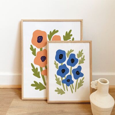 Poppies poster - 2 sizes / 2 colors