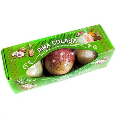 CBB-06 - Set of Three Piña Colada Bath Bombs - Sold in 3x unit/s per outer