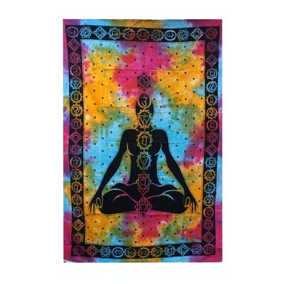 CBWH-08 – Einzelbettdecke aus Baumwolle + Wandbehang – Chakra Buddha – Verkauft in 1 Einheit/en pro Außenhülle