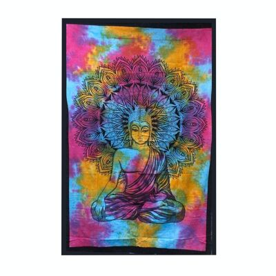CBWH-12 – Einzel-Tagesdecke aus Baumwolle + Wandbehang – Peaceful Buddha – Verkauft in 1x Einheit/en pro Außenseite