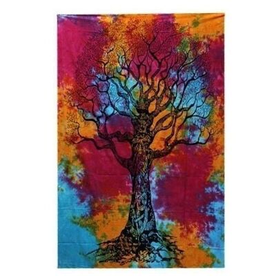 CBWH-14 - Single Cotton Bedspread + Wall Hanging - Winter Tree - Sold in 1x unit/s per outer