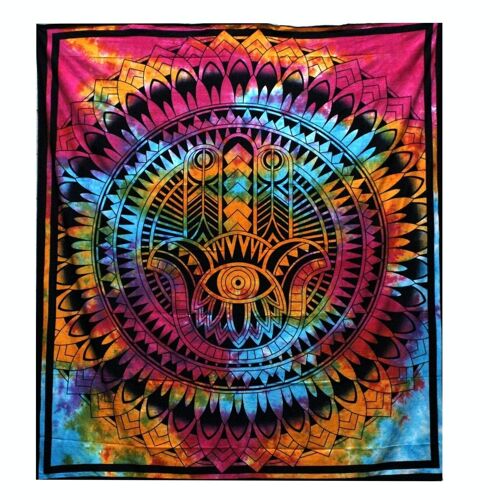 CBWH-15 - Double Cotton Bedspread + Wall Hanging - Hamsa - Sold in 1x unit/s per outer