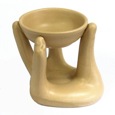 Cdes-06 - Open Hands Oil Burner - Tan - Sold in 4x unit/s per outer