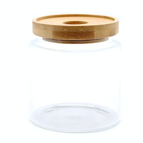 CGJ-02 - Cottage Bamboo Glass Jar - 10cm - Sold in 1x unit/s per outer