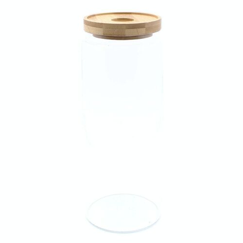 CGJ-04 - Cottage Bamboo Glass Jar - 20cm - Sold in 1x unit/s per outer