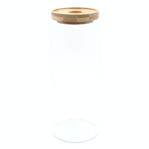 CGJ-05 - Cottage Bamboo Glass Jar - 25cm - Sold in 1x unit/s per outer