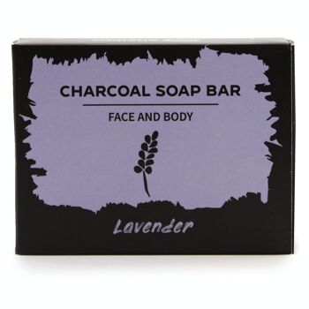 CHSB-03 - Savon au charbon de bois 85g - Lavande - Vendu en 5x unité/s par extérieur 1