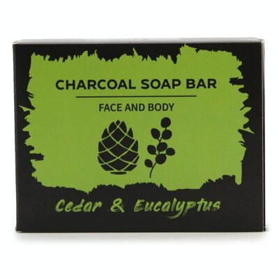 CHSB-05 - Charcoal Soap 85g - Eucalyptus & Cedarwood - Sold in 5x unit/s per outer