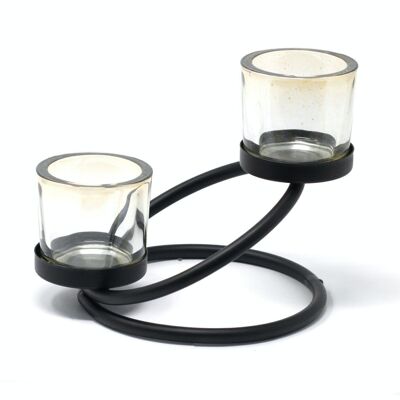 CIVCH-02 - Centrepiece Iron Votive Candle Holder - 2 Cup Double Step - Sold in 1x unit/s per outer