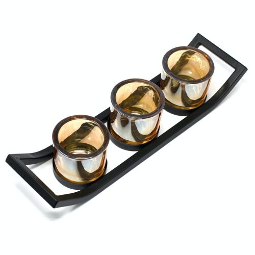 CIVCH-03 - Centrepiece Iron Votive Candle Holder - 3 Cup Ledge - Sold in 1x unit/s per outer