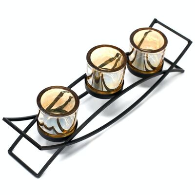 CIVCH-05 - Centrepiece Iron Votive Candle Holder - 3 Cup Silluethe - Sold in 1x unit/s per outer