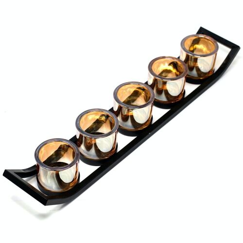 CIVCH-07 - Centrepiece Iron Votive Candle Holder - 5 Cup Ledge - Sold in 1x unit/s per outer