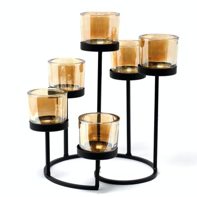 CIVCH-08 - Centrepiece Iron Votive Candle Holder - 6 Cup Circule Tree - Sold in 1x unit/s per outer