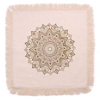 CMC-02 - Housses de Coussin Lotus Mandala - 60x60cm - bronze - Vendu en 4x unité/s par extérieur 4