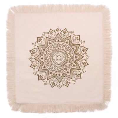 CMC-02 - Housses de Coussin Lotus Mandala - 60x60cm - bronze - Vendu en 4x unité/s par extérieur