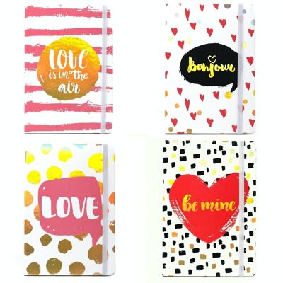 CNB-03 - Cahier Cool A5 - Papier Ligné - Funky Love - Vendu en 4x unité/s par extérieur