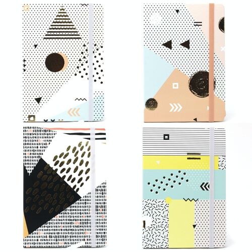 CNB-08 - Cool A5 Notebook - Lined Paper - Golden Abstract - Sold in 4x unit/s per outer