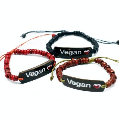 CocoSG-01 - Pulseras Coco Slogan - Vegano - Vendido en 6x unidad/es por exterior