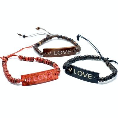 CocoSG-05 - Coco-Slogan-Armbänder - #Love - Verkauft in 6x Einheit/en pro Außenhülle