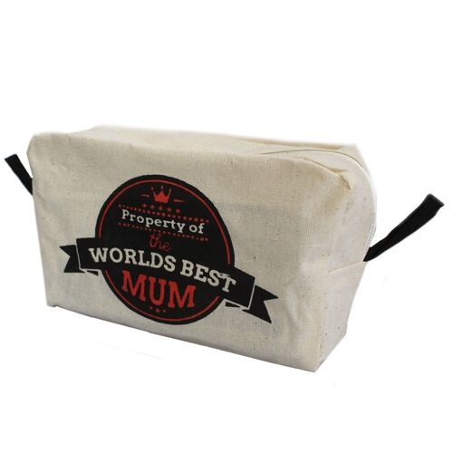 CotTB-03 - Toiletry Bag - Worlds Best Mum - Sold in 6x unit/s per outer