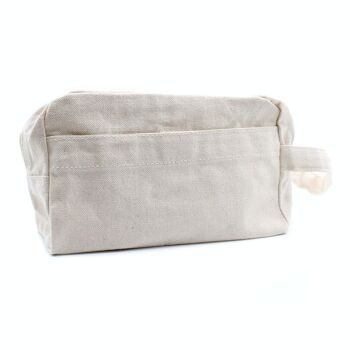 CotTB-05 - Trousse de toilette en coton naturel 10 oz - Carré classique - Vendu en 6x unité/s par extérieur 4