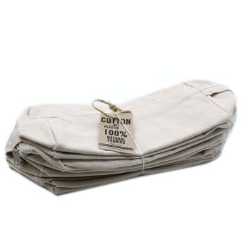 CotTB-05 - Trousse de toilette en coton naturel 10 oz - Carré classique - Vendu en 6x unité/s par extérieur 5